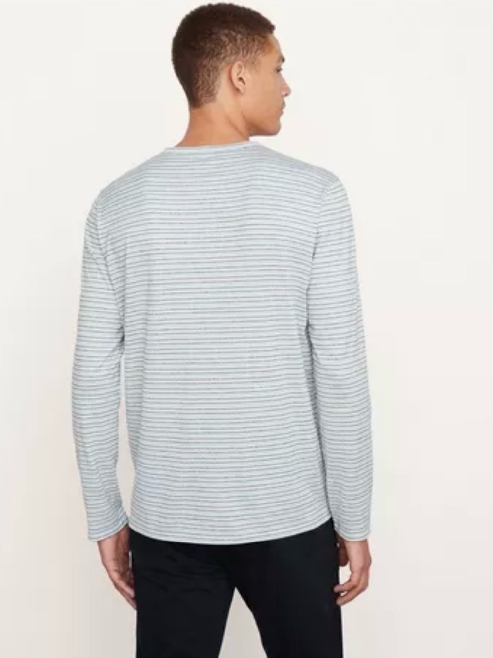 edge Gray & White Striped Long-Sleeve Crewneck Tee size M